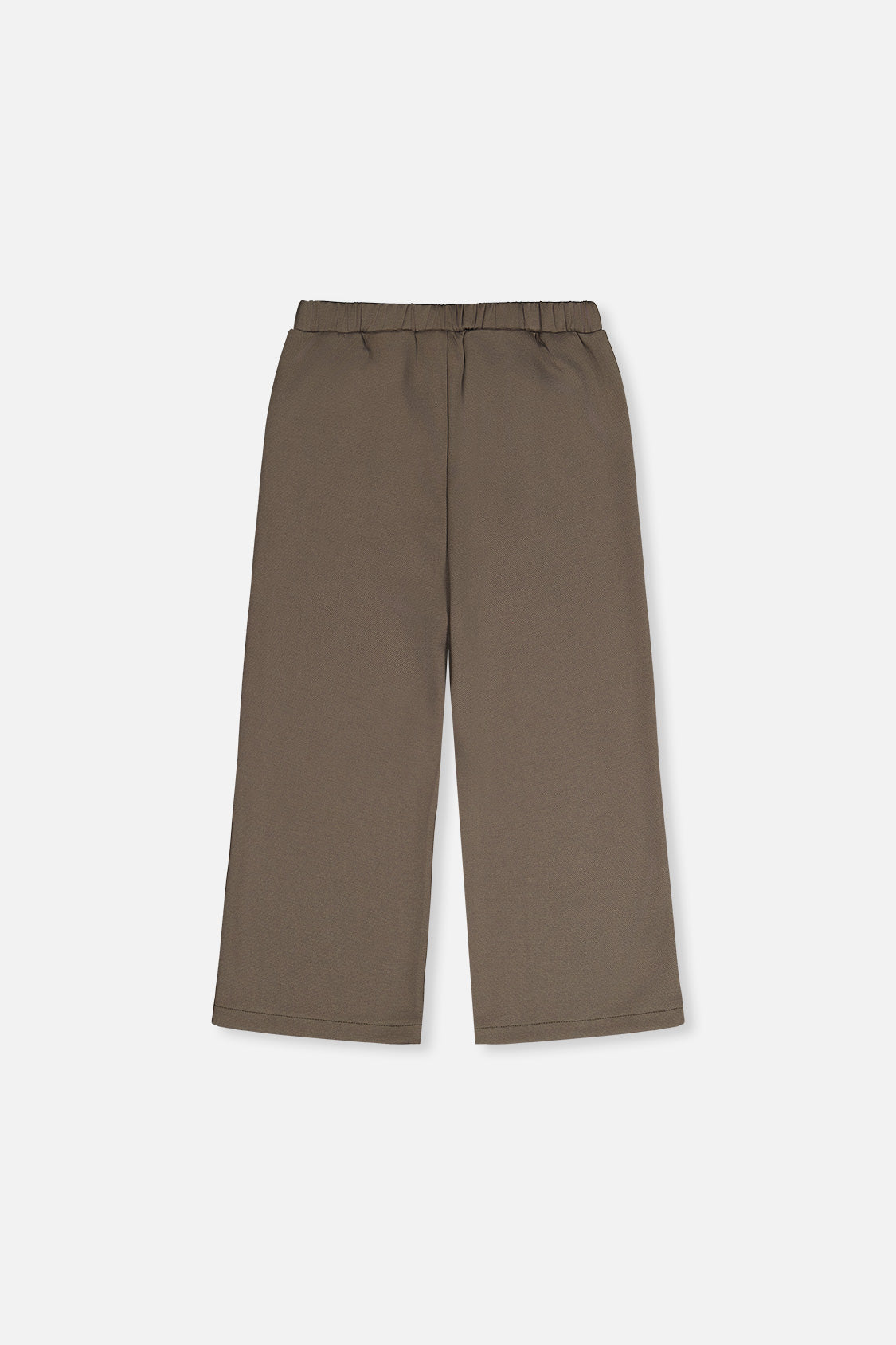 Deux par Deux girls' sage green flare pants, back view