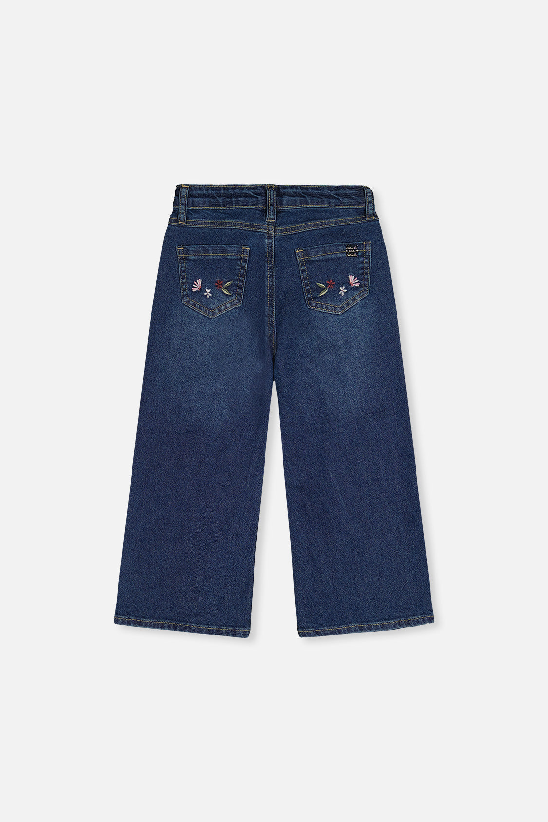 Deux par Deux girls' stretch jeans in light blue denim, back view