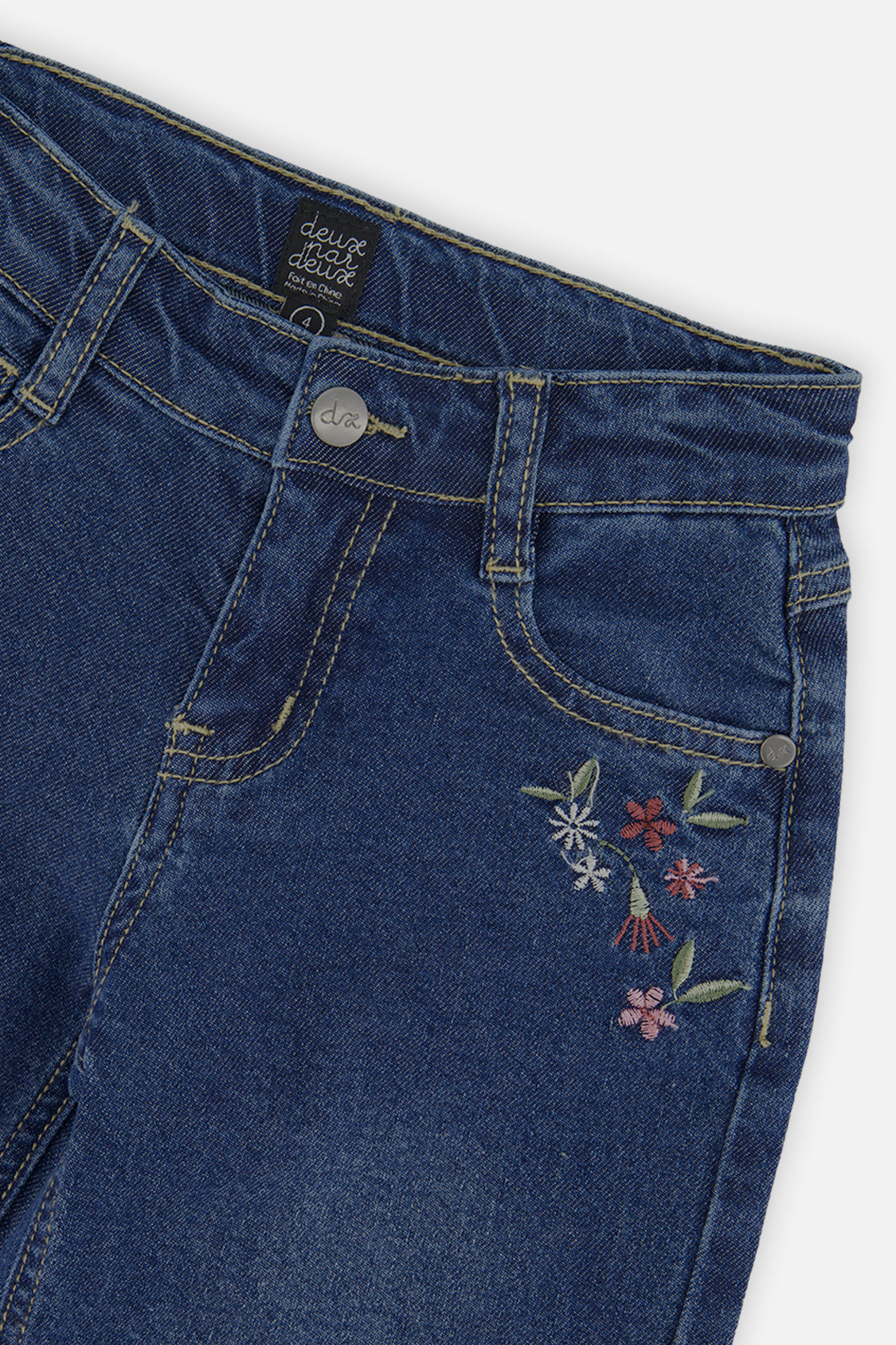 Deux par Deux girls' stretch jeans in light blue denim, view 6
