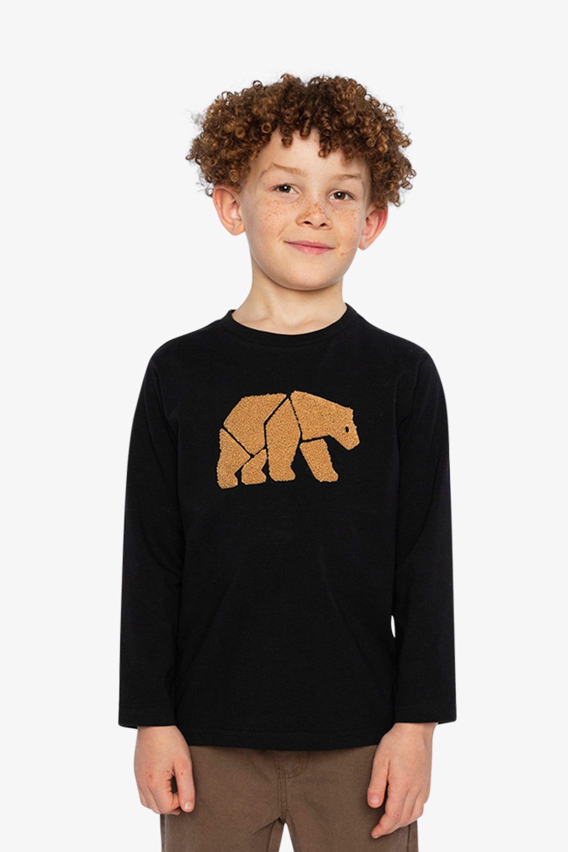 Organic Cotton Jersey T-Shirt Black And Beige-1