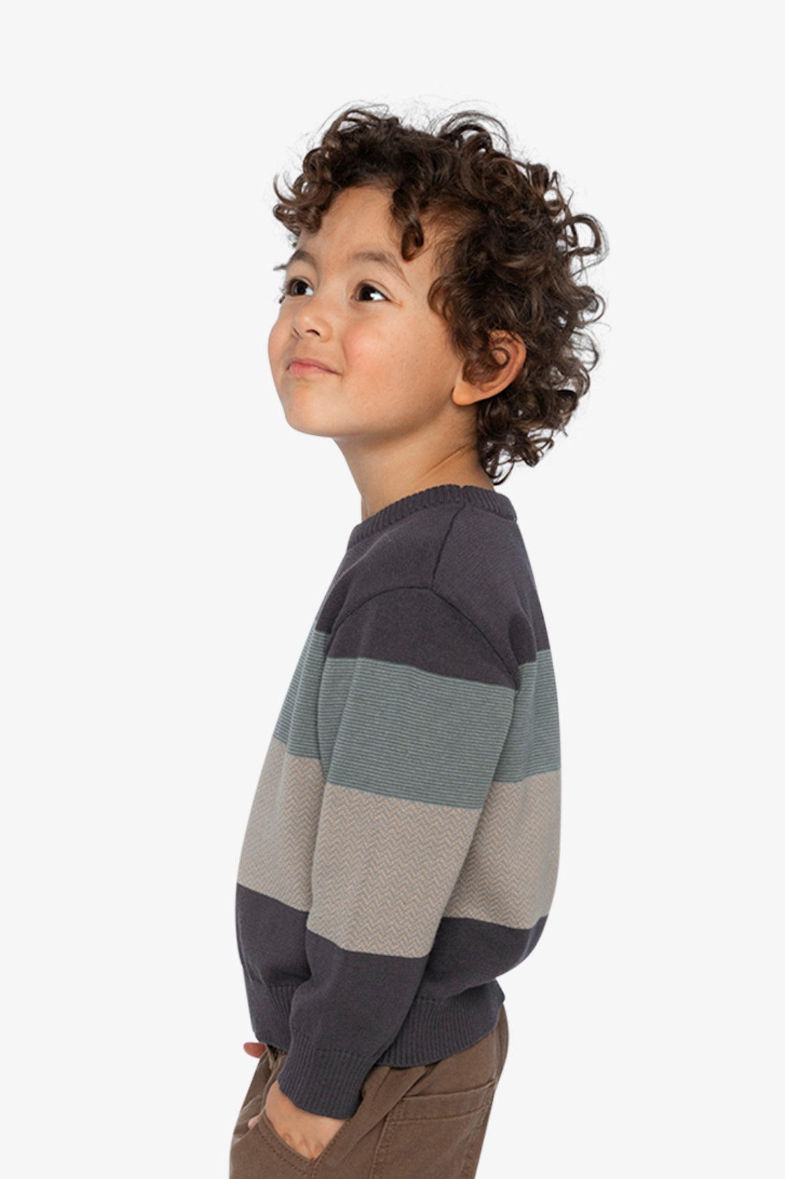 Colorblock Knit Sweater Black And Beige-2