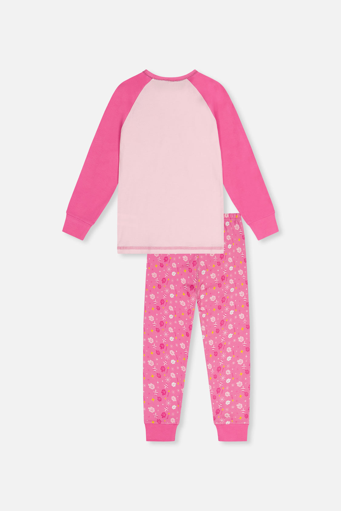 Organic Cotton Two Piece Pajama Set Pink Hanukkah Print-1