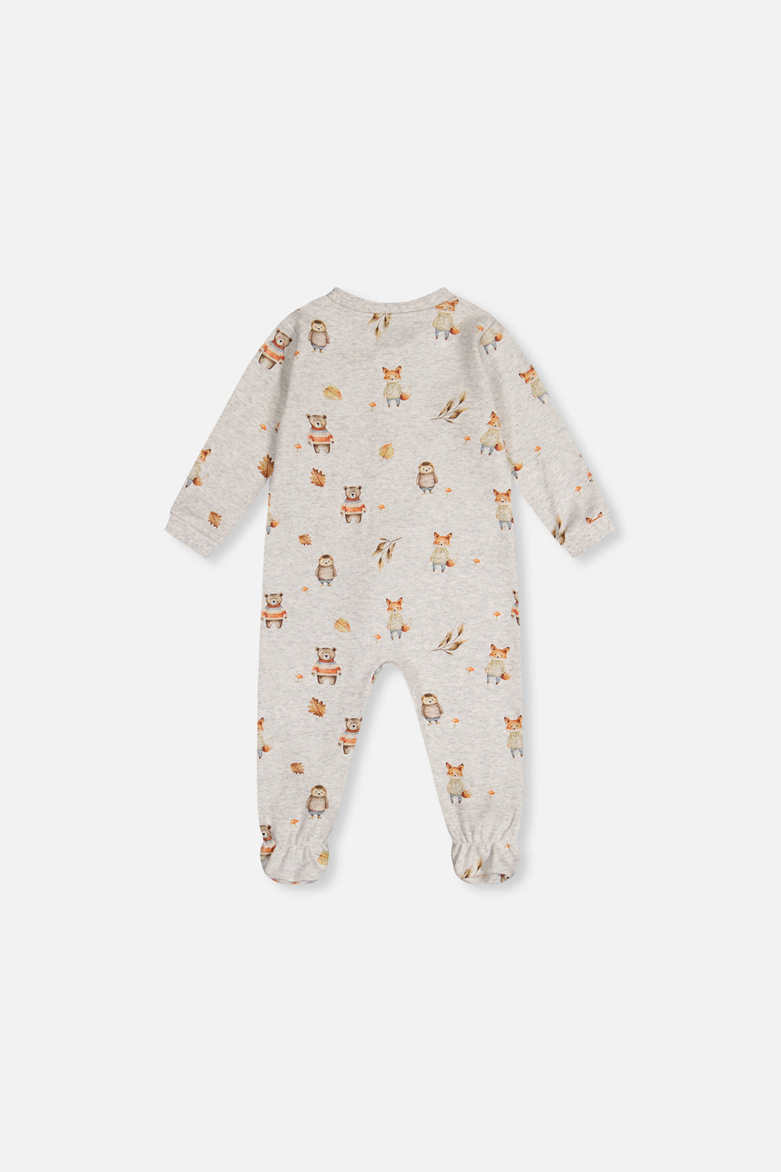 Baby Organic Cotton One Piece Pajama Beige Animal Print-1