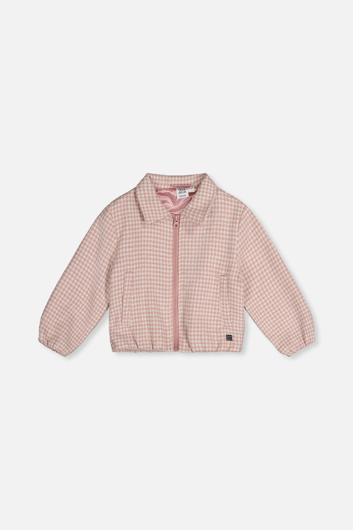 Bomber Jacket Pink Houndstooth-0