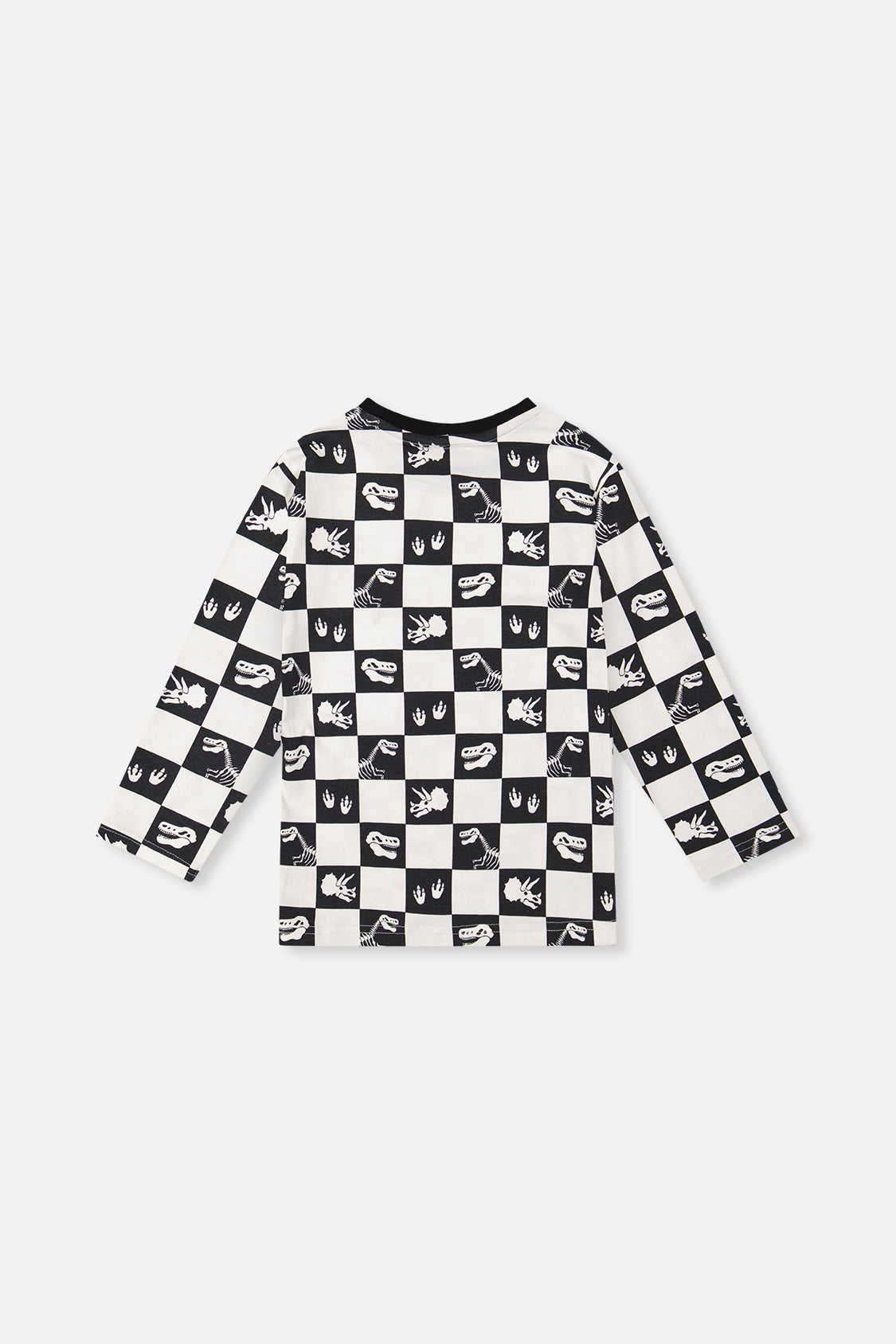 Deux par Deux Organic Cotton Long Sleeve T-Shirt Black And White Checker product image P2