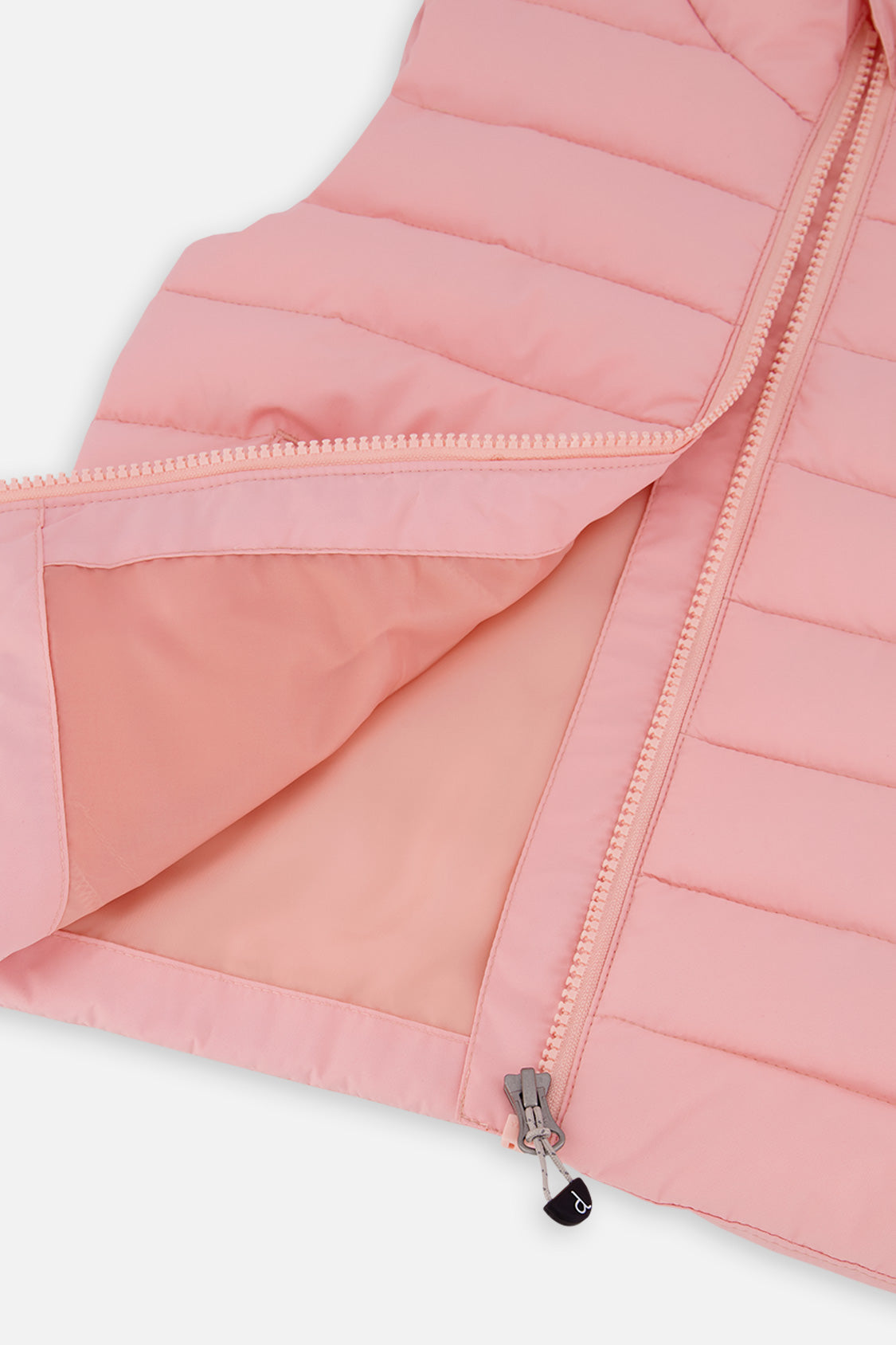 Deux par Deux light pink sleeveless quilted mid-season vest, view 4
