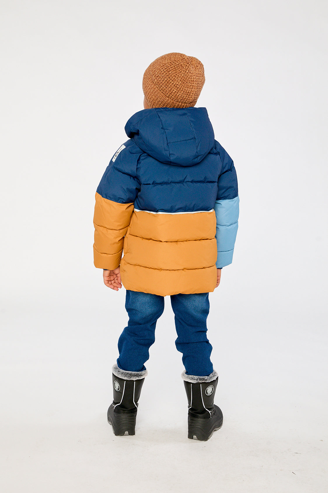 Deux par Deux Color-Block Winter Jacket Dark Blue