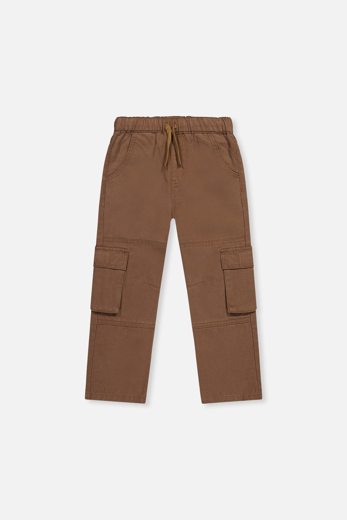 Twill Pants With Cargo Pockets Neutral Brown-0