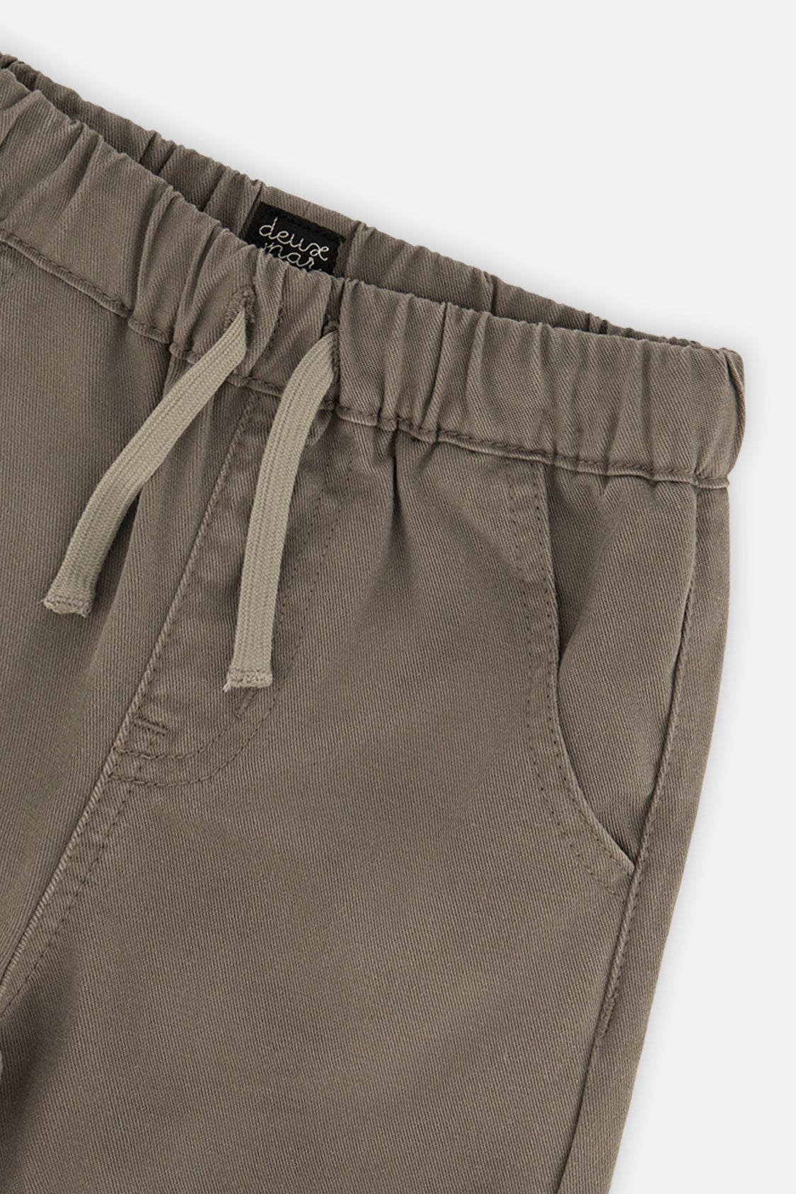 Deux par Deux boys' twill pants with cargo pockets in grey, view 6