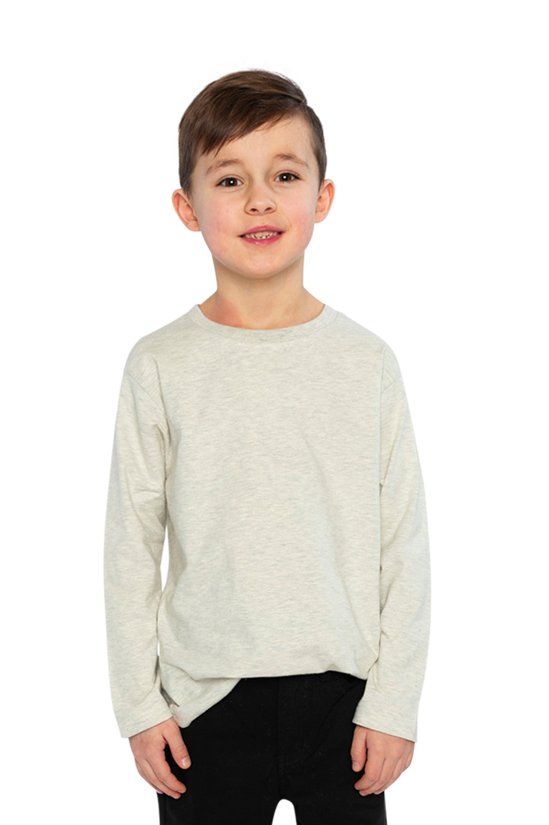 Organic Cotton Long Sleeve T-Shirt Heather Grey-1