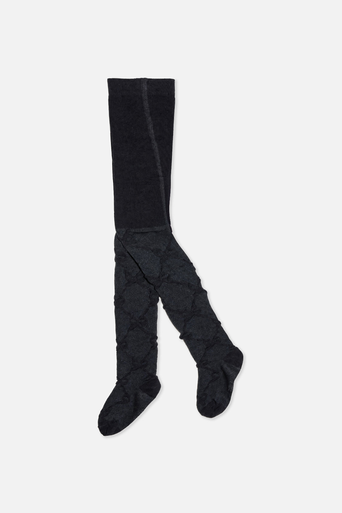 Knit Textured Tights Dark Blue-0