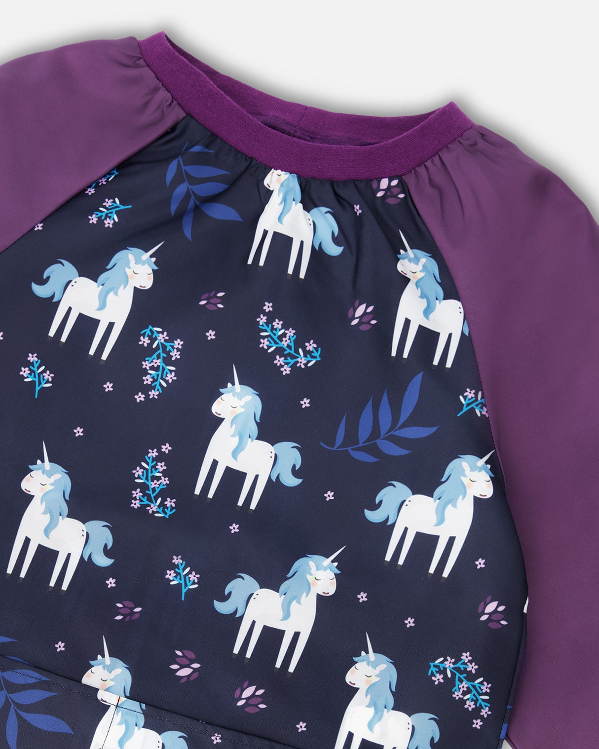 Apron Blue And Purple Unicorn Print-2