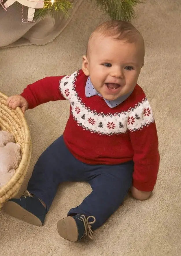 Jacquard Christmas Sweater Boy - RED | Mayoral | Mayoral | Jenni Kidz