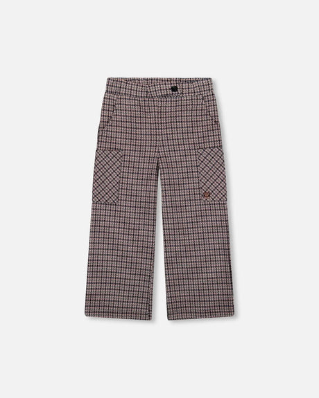 Jacquard Knit Flare Pants With Houndstooth Pattern | Deux par Deux | Jenni Kidz
