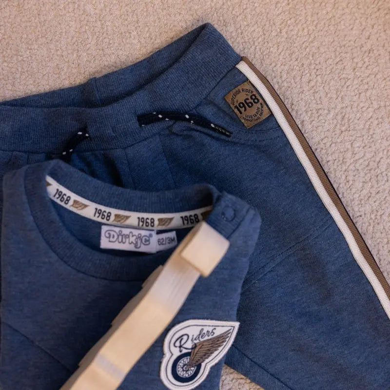 Boys Jogger Pants Blue Melange | Dirkje - Dirkje