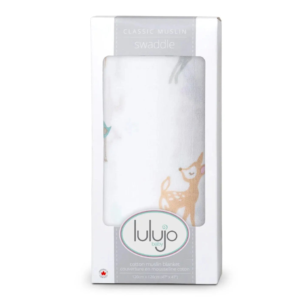 Cotton Muslin Swaddle - Little Fawn | Lulujo - Jenni Kidz