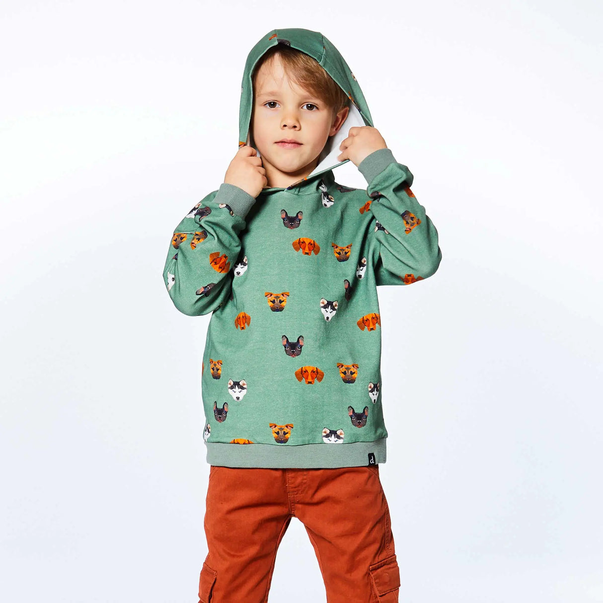 Hooded Fleece Top With Printed Dogs | DEUX PAR DEUX - Jenni Kidz