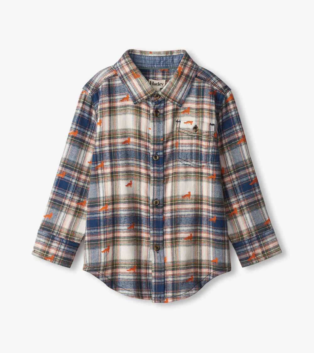 Mini Foxes Button Down Shirt | Hatley - Jenni Kidz