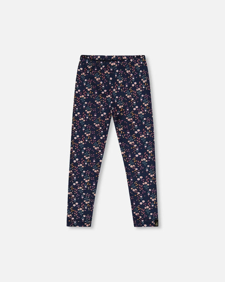 Jersey Leggings Navy Floral | Deux par Deux | Jenni Kidz