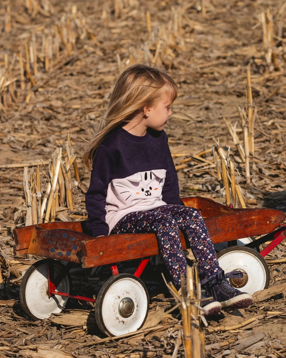 Jersey Leggings Navy Floral | Deux par Deux | Jenni Kidz