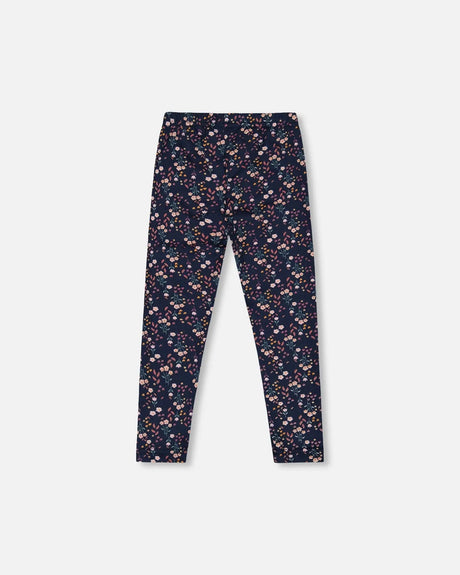 Jersey Leggings Navy Floral | Deux par Deux | Jenni Kidz