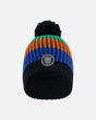 Knit Hat Multicolor With Black Pompom | Deux par Deux | Jenni Kidz