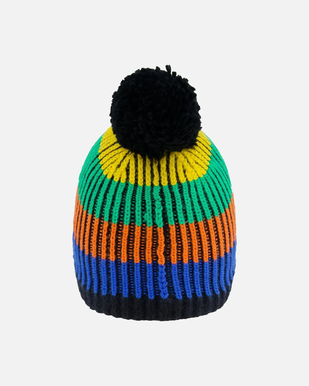 Knit Hat Multicolor With Black Pompom | Deux par Deux | Jenni Kidz