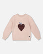Knit Sweater Pinkish White With Sequin Heart | Deux par Deux | Jenni Kidz