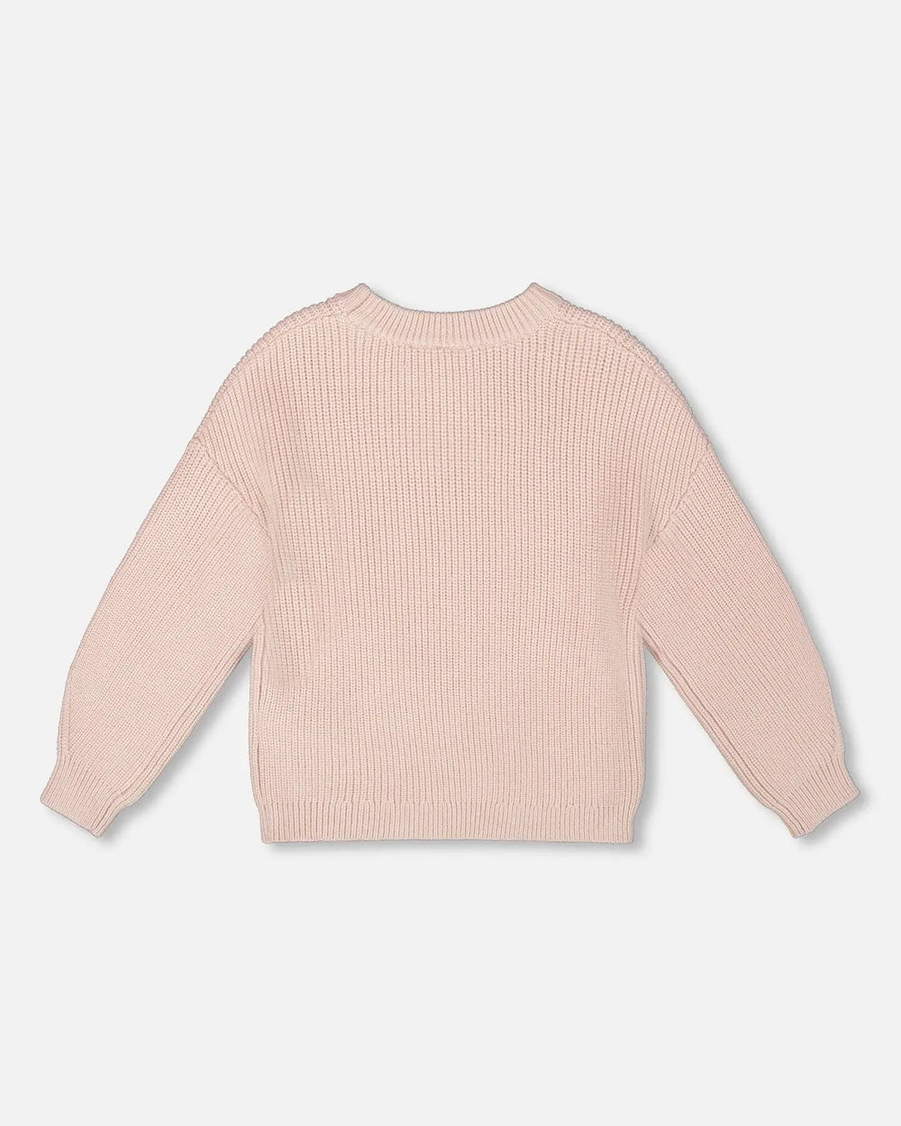Knit Sweater Pinkish White With Sequin Heart | Deux par Deux | Jenni Kidz