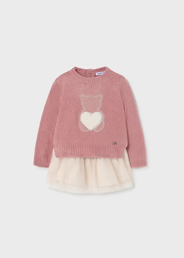 Knitted Baby Girls Dress with Tulle Skirt | Mayoral | Mayoral | Jenni Kidz