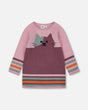 Knitted Dress Dusty Pink With Cat | Deux par Deux | Jenni Kidz