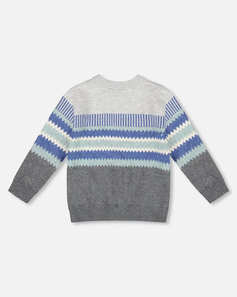 Knitted Jacquard Sweater Dark Gray | Deux par Deux | Jenni Kidz