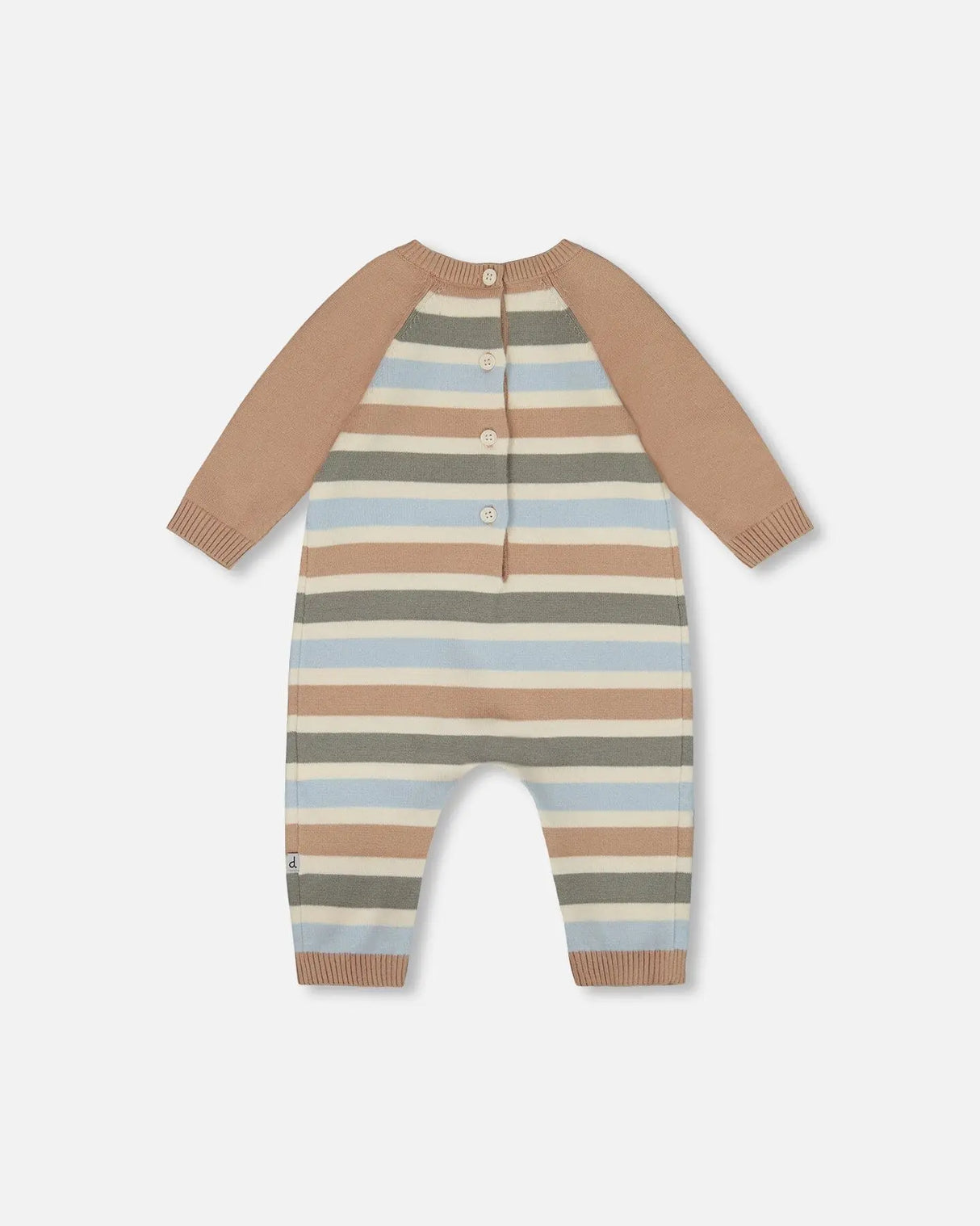 Knitted Romper Blue And Green Stripes | Deux par Deux | Jenni Kidz