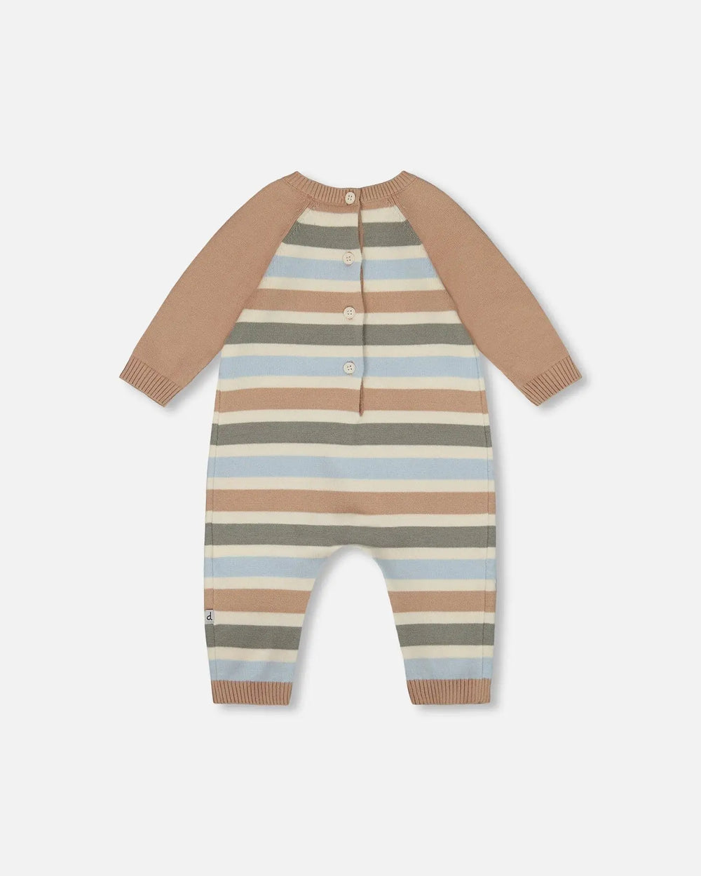 Knitted Romper Blue And Green Stripes | Deux par Deux | Jenni Kidz