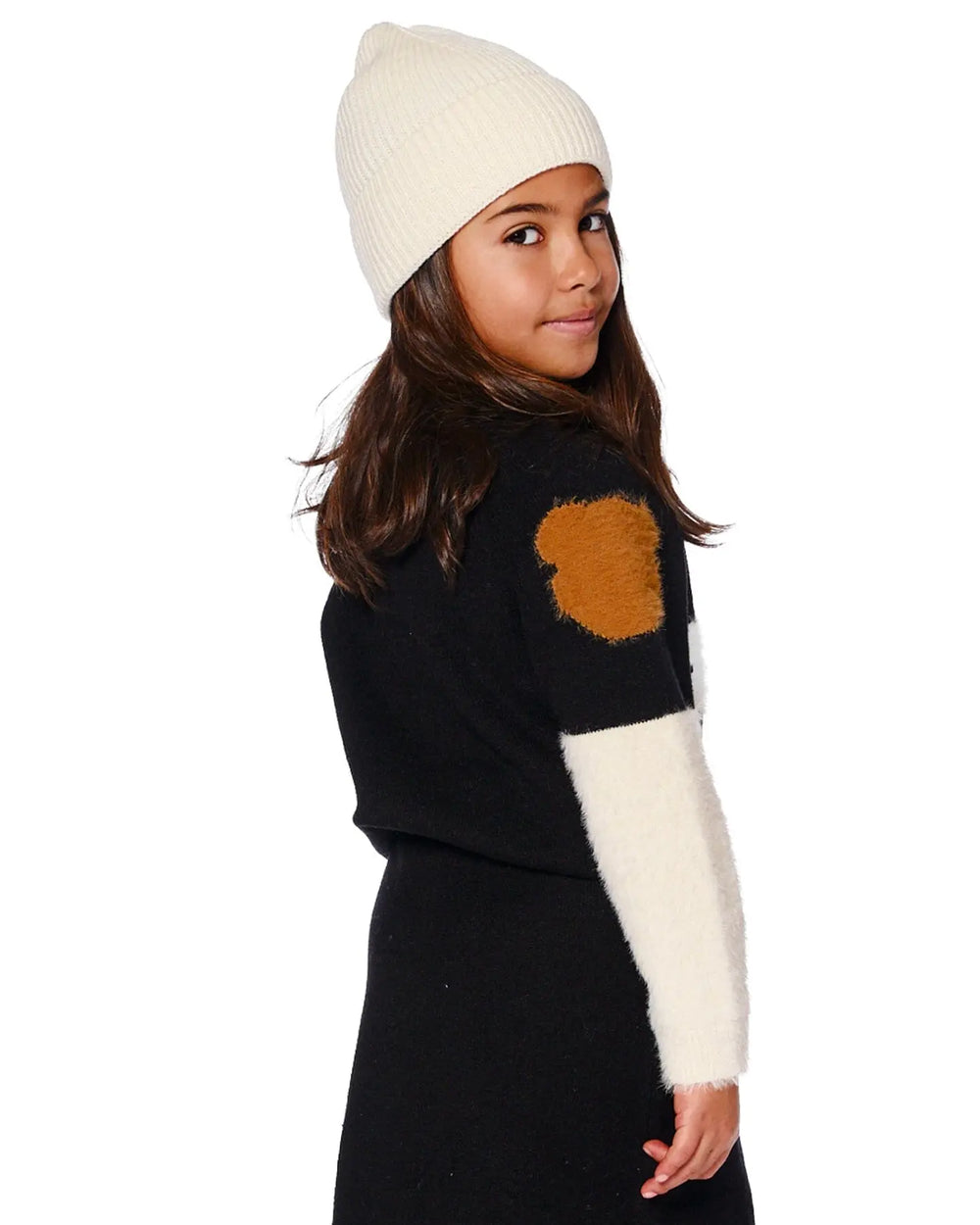 Knitted Sweater Black With Bear Intarsia | Deux par Deux | Jenni Kidz