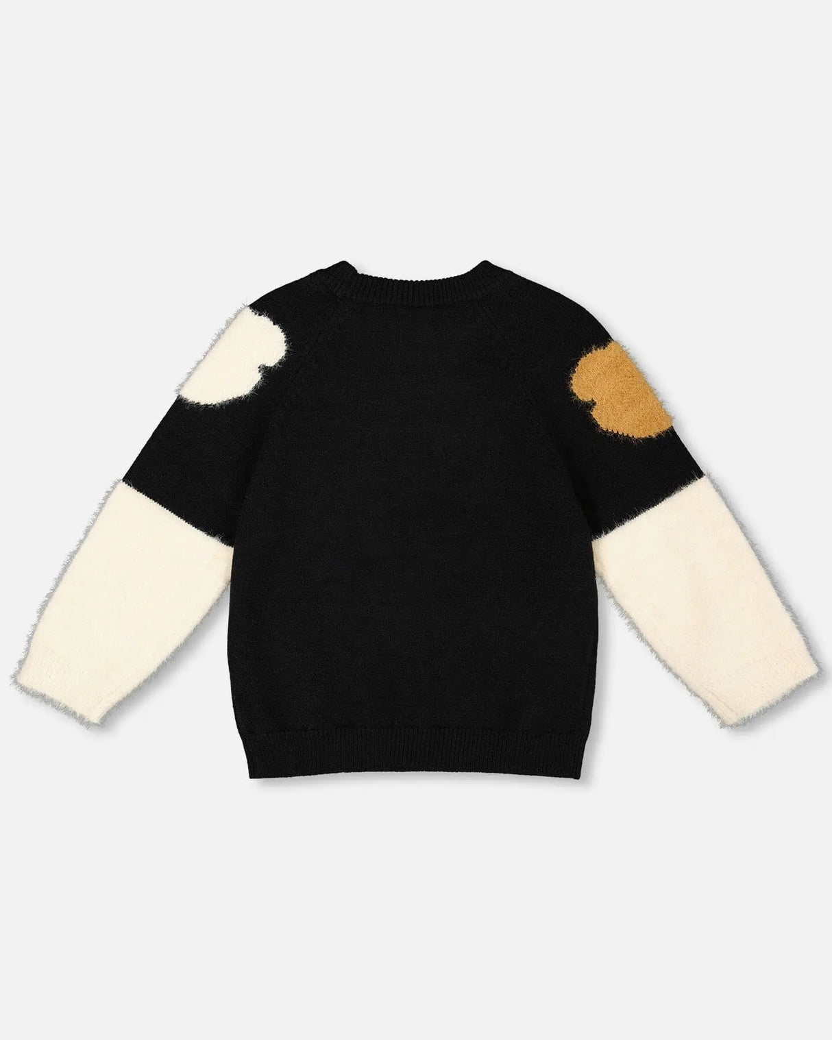 Knitted Sweater Black With Bear Intarsia | Deux par Deux | Jenni Kidz