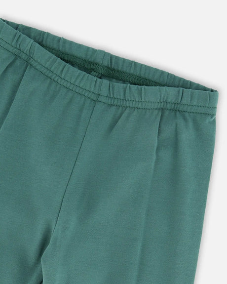 Leggings Dark Green With Flower Print | Deux par Deux | Jenni Kidz