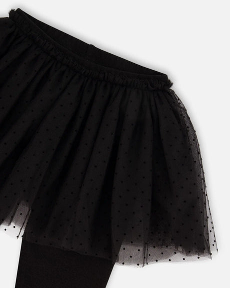 Leggings With Tulle Skirt Black | Deux par Deux | Jenni Kidz