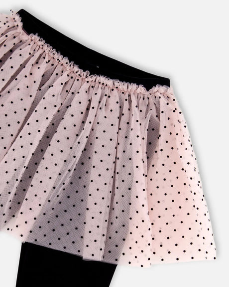 Leggings With Tulle Skirt Pink And Black | Deux par Deux | Jenni Kidz