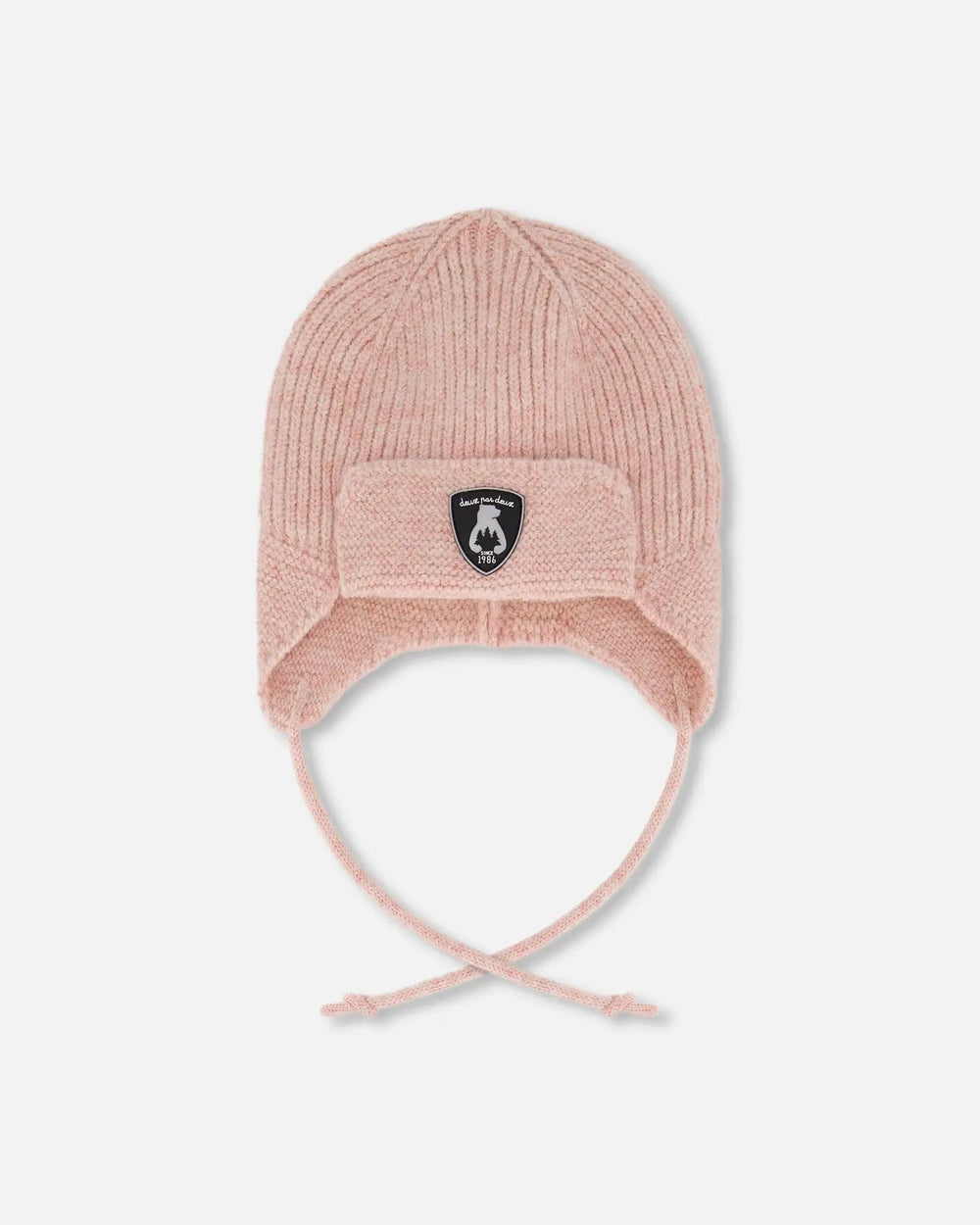 Lined Baby Knit Hat With Ears And Strings Dusty Pink | Deux par Deux | Jenni Kidz