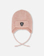 Lined Baby Knit Hat With Ears And Strings Dusty Pink | Deux par Deux | Jenni Kidz