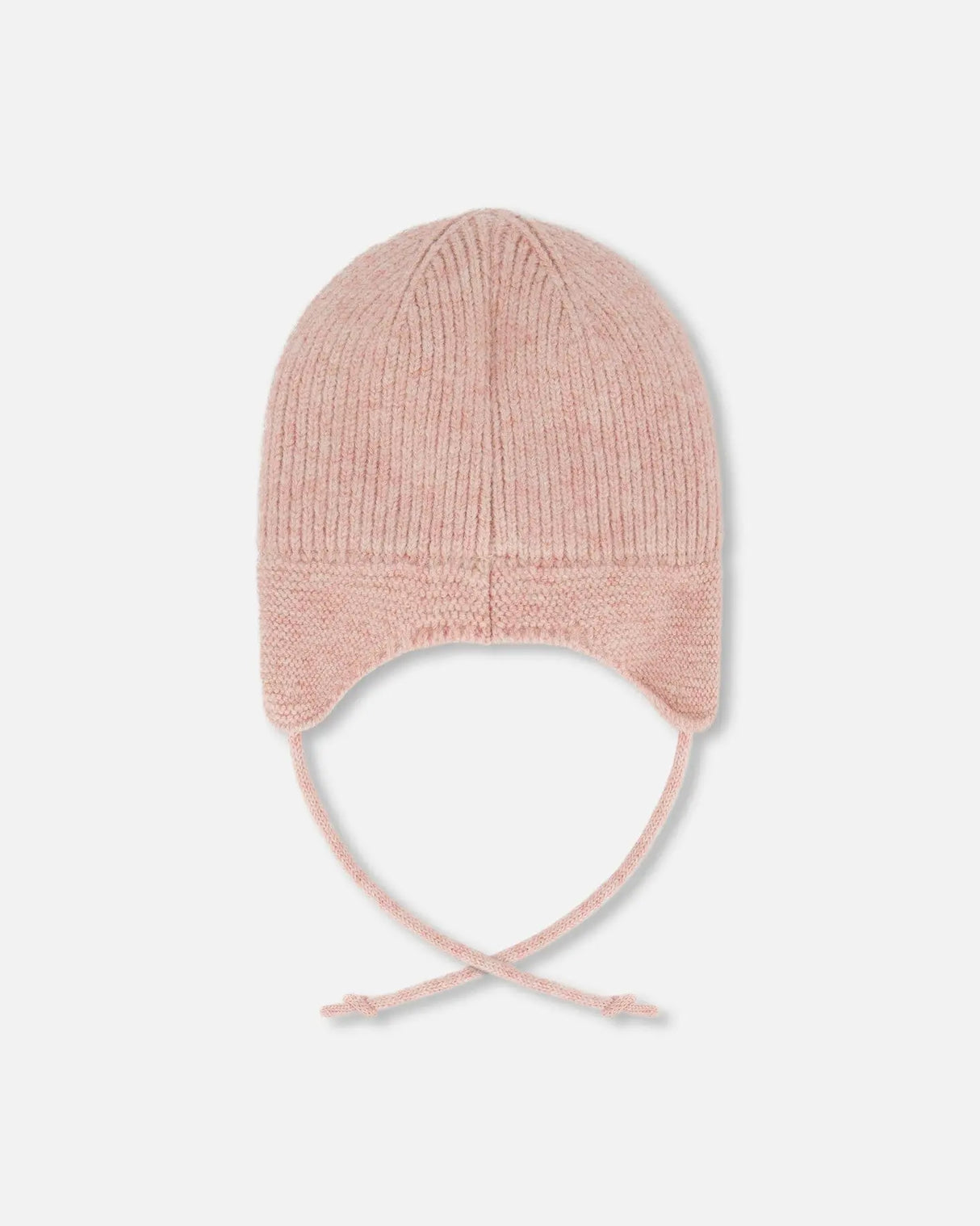 Lined Baby Knit Hat With Ears And Strings Dusty Pink | Deux par Deux | Jenni Kidz