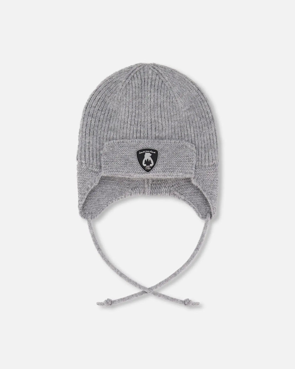 Lined Baby Knit Hat With Ears And Strings Heather Gray | Deux par Deux | Jenni Kidz