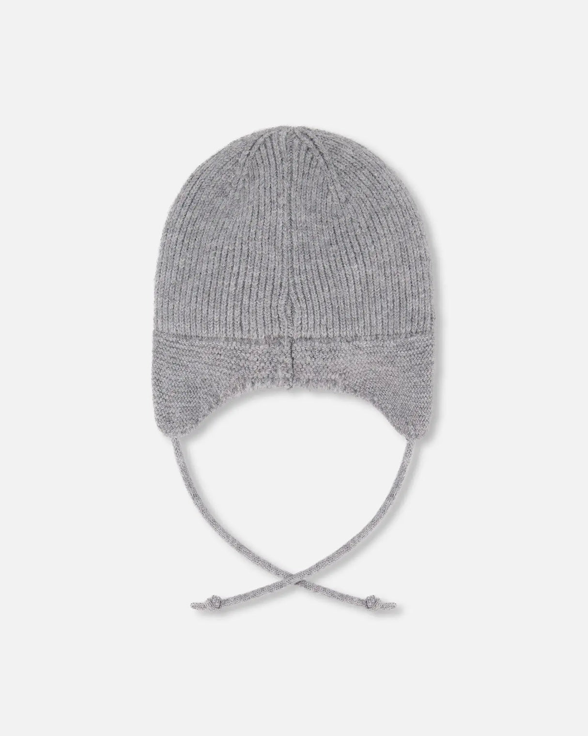 Lined Baby Knit Hat With Ears And Strings Heather Gray | Deux par Deux | Jenni Kidz