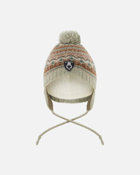 Lined Baby Knit Pompom Hat With Ear Flaps Blue Purple | Deux par Deux | Jenni Kidz