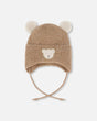 Lined Baby Winter Knit Hat With Ear Flaps Brown | Deux par Deux | Jenni Kidz