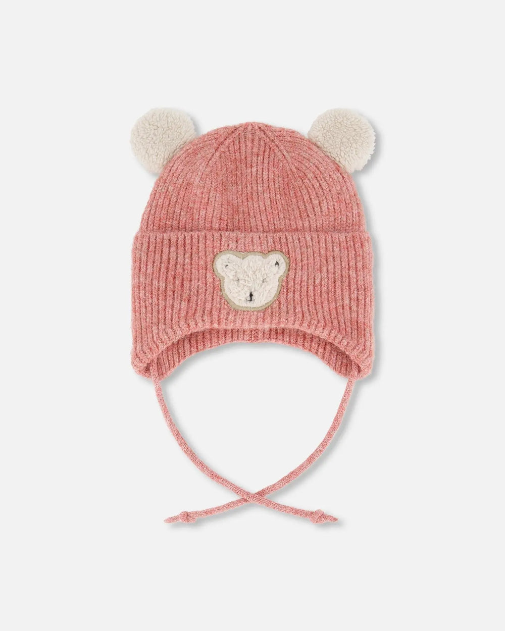 Lined Baby Winter Knit Hat With Ear Flaps Dusty Pink | Deux par Deux | Jenni Kidz