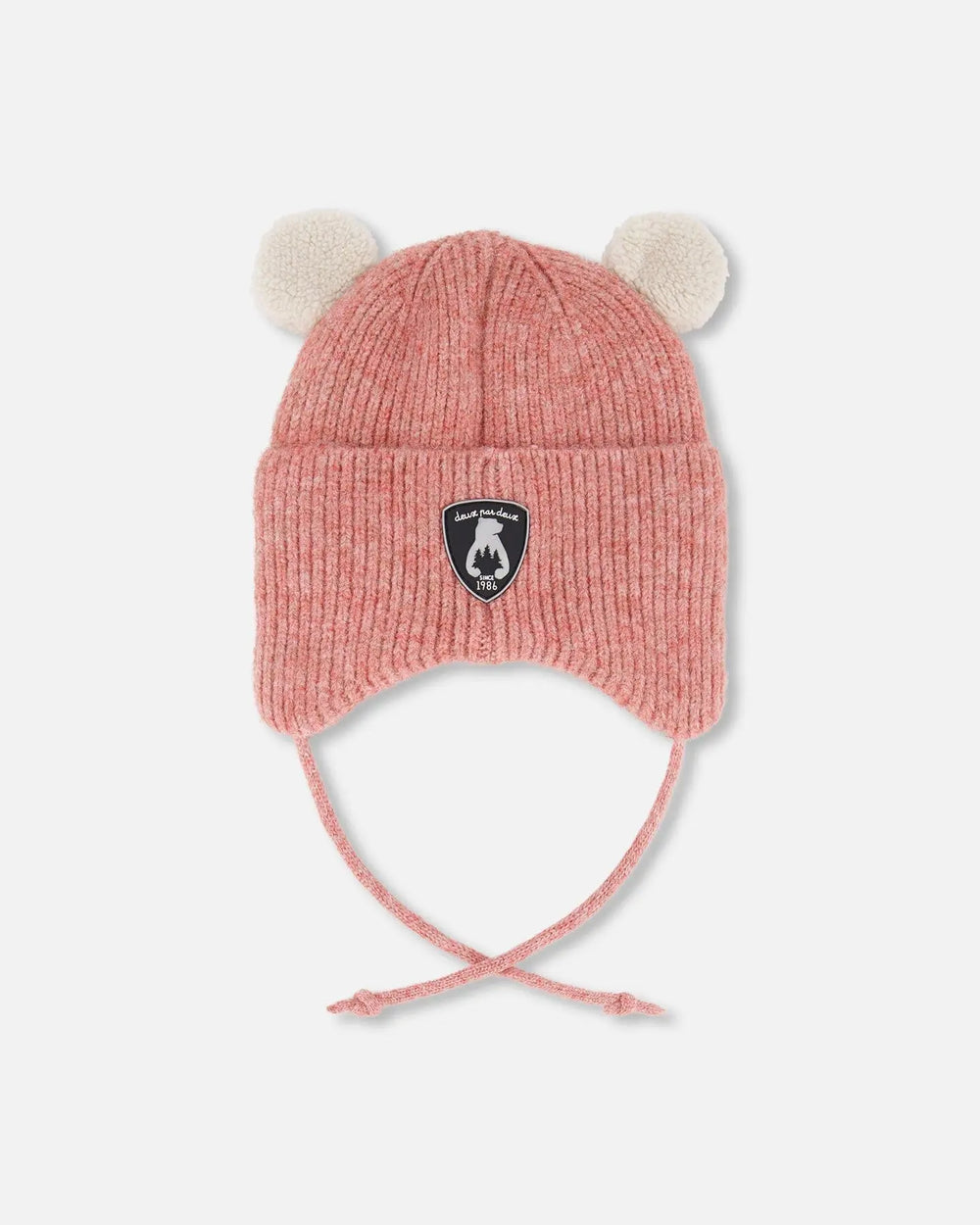 Lined Baby Winter Knit Hat With Ear Flaps Dusty Pink | Deux par Deux | Jenni Kidz