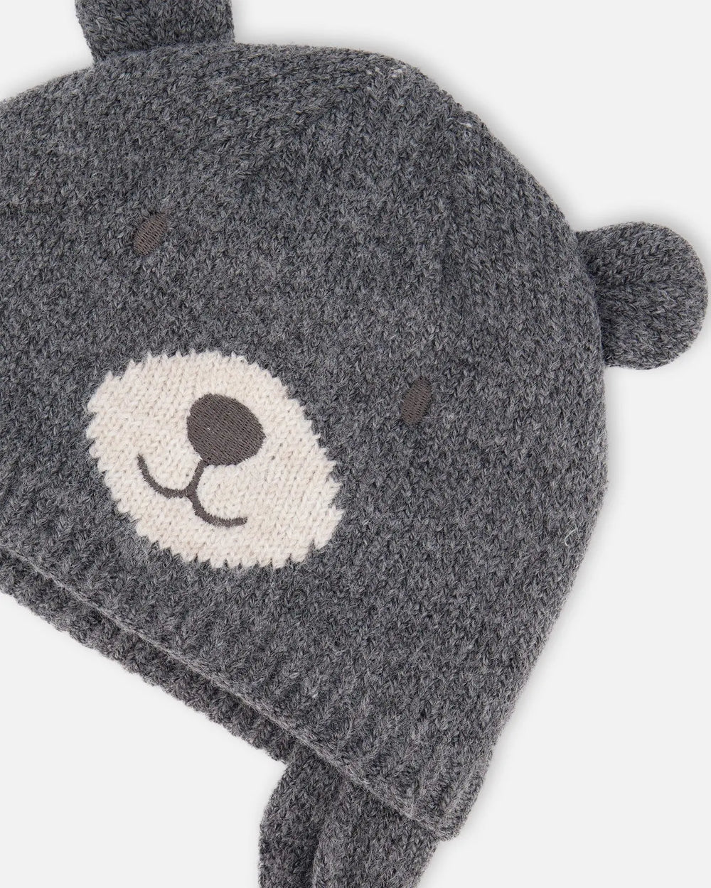 Lined Knit Hat With Ears Gray | Deux par Deux | Jenni Kidz