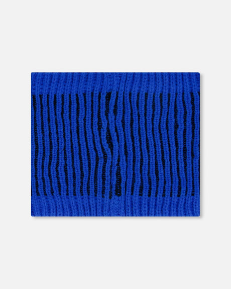 Lined Knit Neckwarmer Black And Blue | Deux par Deux | Jenni Kidz